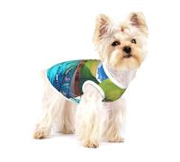 Flamingo and swimming pool Full Print Cotton Pet Vest S Dog Cat Clothes Soft Elastic Breathable Pullover Pet