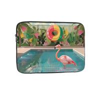 Flamingo and swimming pool Print Laptop Sleeve 17 inch, Ultra-Thin Computer Bag Notebook Computer Tablet Laptop Bag for Office Daily Commute