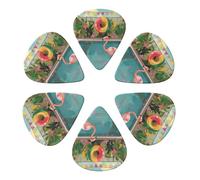 Flamingo And Swimming Pool Printed Guitar Picks -6 Pcs Guitar Picks Plectrum,Guitar Accessories,Electric Guitar Pick, Bass & Ukulele 0.96mm