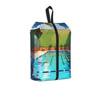 Flamingo and Swimming Pool Shoe Bag for Travel-Waterproof Shoe Organiser for Suitcase, 3 in 1 Storage Pouch for Gym Trainers