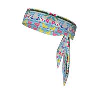Flamingo And Swimming Pool Sports Tie Double Sided Headband Hair Band Men'S And Women'S Sports Headwear Sports Goods