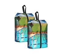 Flamingo and Swimming Pool Water Resistant Travel Shoe Bag with Handle for Suitcase Sneakers Boots Gym 2PCS
