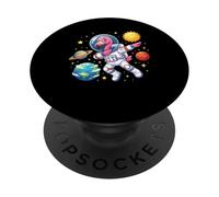 Flamingo Astronaut Dabbing Funny Space Animal for Kids PopSockets Adhesive PopGrip