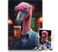 Flamingo at The Bar 1000 Piece Jigsaws for Teenagers Logical Thinking Development Game Great Gift for Meaningful Moments Size 50x75cm