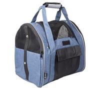 Flamingo Backpack Lenie Blue 36x32x32 CM for Dogs, With Peephole & short Leash