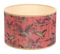 Flamingo Bamboo Table Lamp Shade E27 E14 Tropical Printed Cover | Easy Replacement for Bedroom Lamps, Nightstands or Pendant Lights, Sturdy Texture, Elegant Room Lighting Accessory