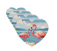 Flamingo Beach Car Air Fresheners Cards 4 Pcs Hanging Fragrance Scented Cards Long-Lasting Car Aromatherapy Tablets for Wardrobe Bathroom Car Interior Mirror Pendant Gifts