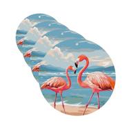 Flamingo Beach Car Air Fresheners Cards 4 Pcs Hanging Fragrance Scented Cards Long-Lasting Car Aromatherapy Tablets for Wardrobe Bathroom Car Interior Mirror Pendant Gifts