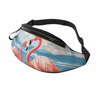 Flamingo Beach Fanny Pack for Men Women Crossbody Waist Bag Waterproof Sports Belt Bag Outdoor Hip Pack