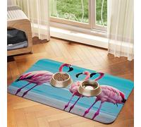 Flamingo Beach Print Pet Feeding Mat Dog Mat for Food and Water Bowl Dogs Water Dispenser Mat Dogs Accessories