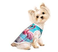 Flamingo Beach Print Pet T-Shirt Sleeveless Tank Top Fashion Gear Daily Wear Walking Playing Traveling