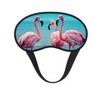 Flamingo Beach Print Sleep Mask for Side Sleepers Cup-Shaped Blackout Eye Mask Shades Cover for Men and Women
