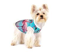 Flamingo Beach print Tshirts for Small Dogs Dog's Fashion Shirt Breathable Sleeveless Shirts for Small Dogs