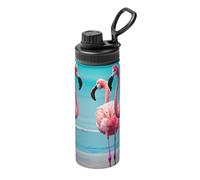 Flamingo Beach Printing 18oz Sports Insulated Kettle Drinking Cup Stainless Steel Portable Cup For Gym