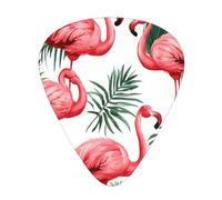 Flamingo Bird Green Leaf Print Guitar Pick Comfortable Feel, Clear Sound, Multiple Thicknesses For Varied Tones