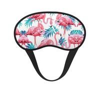 Flamingo Bird Green Plant Leaf Print Blackout Sleep Mask - Side Sleeper Eye Cover, Soft Comfort, Perfect for Travel, Meditation