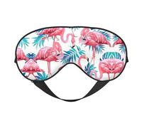 Flamingo Bird Green Plant Leaf Print Soft Eye Mask – Comfortable Sleep, Blocks Light, Full Eye Coverage, Ideal for Travel, Meditation
