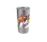 Flamingo Bird on Unicorn Magic Rainbow Funny Flamingo Stainless Steel Insulated Tumbler