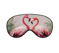 Flamingo Birds on Background Sleep Mask for Women Men, Soft Eye Mask with Adjustable Strap for Sleeping, Light Blocking Travel Blindfold for Nap Comfortable Eye Cover for Home Office