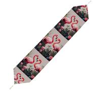 Flamingo Birds on Background Table Runner for Dining Table, Short Plush Runners Washable & Durable Tablerunner Modern Home Decor for Wedding, Kitchen, Holiday 178*33cm