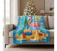 Flamingo Blanket, Flamingo Blankets for Women for Couch, Christmas Fleece Blankets, Soft Cozy Plush Fleece Holiday Decor, Cute Xmas Decorations and Gifts for Women, Girls, Family, 50x60 Inches