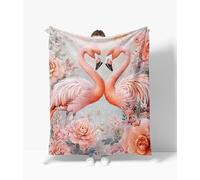 Flamingo Blanket Warm Plush Flamingo Flannel Throw Blanket Super Soft Fleece Cozy Fuzzy Flamingoes Stuffed Animal Blanket Gifts for Kids Teens Adults Room Decor 40"X50"