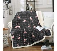 Flamingo Blankets and Throws for Kids Boys Girls Tropical Animals Pattern Fleece Blankets 3D Flamingo Print Blanket Luxury Soft Sherpa Blanket,Plush Blankets Double 60"x79"