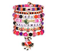 Flamingo Bracelets for Women Pink Flamingo Heishi Clay Beaded Stretch Bracelets Stackable Animal Tropical Bird Elastic Layering Friendship Bracelets Fun Summer Beach Vacation Jewelry, adjustable, clay
