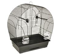 Flamingo Budgerigar Cage Saga Black 51X28X55.5Cm With Accessories, Metal