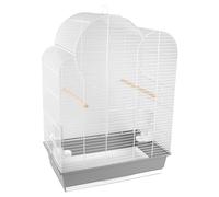 Flamingo Budgie Cage Wammer 1 White 54x34x75 Cm With Food Bowl & Perch