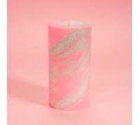 Flamingo Candles All That Glitters Marble Pillar Candle in Baby Pink Flamingo Candles Baby Pink