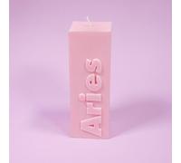 Flamingo Candles Aries Zodiac Block Pillar Candle In Baby Pink Baby Pink One Size