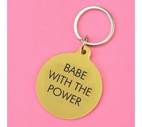 Flamingo Candles Babe with the Power Keyring in Metallic Gold Flamingo Candles Metallic Gold