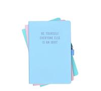 Flamingo Candles Be Yourself Everyone Else is an Idiot Notebook, Blue & Purple, 96 Pages, Pen Holder, Secret Santa Gift