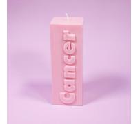 Flamingo Candles Cancer Zodiac Block Pillar Candle In Baby Pink Baby Pink One Size