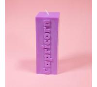 Flamingo Candles Capricorn Zodiac Block Pillar Candle In Purple Purple One Size