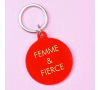 Flamingo Candles Femme & Fierce Keyring In Red Red