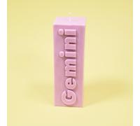 Flamingo Candles Gemini Zodiac Block Pillar Candle in Lilac Flamingo Candles Lilac