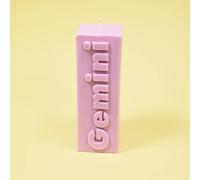 Flamingo Candles Gemini Zodiac Block Pillar Candle In Lilac Lilac