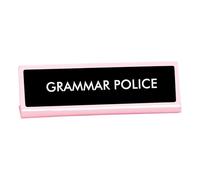 Flamingo Candles Grammar Police Desk Sign, Office Decor, Desktop Mounting