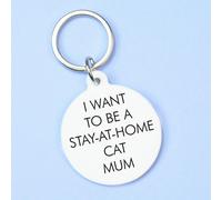 Flamingo Candles I Want to be a Stay-at-Home Cat Mum Keyring in Orange Flamingo Candles Orange