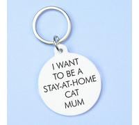 Flamingo Candles I Want To Be A Stay-At-Home Cat Mum Keyring In Orange Orange