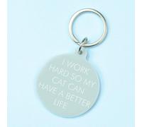 Flamingo Candles I Work Hard So My Cat Can Have A Better Life Keyring In Gold Gold