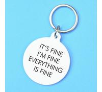 Flamingo Candles It's Fine, I'm Fine, Everything is Fine Keyring in White
