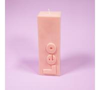Flamingo Candles Leo Zodiac Block Pillar Candle in Peach Flamingo Candles Peach