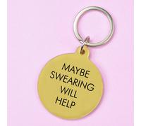 Flamingo Candles Maybe Swearing Will Help Keyring In Metallic Gold Metallic Gold One Size