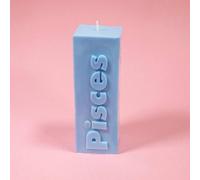 Flamingo Candles Pisces Zodiac Block Pillar Candle In Baby Blue Baby Blue One Size