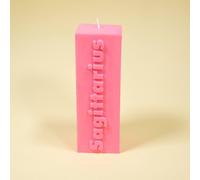 Flamingo Candles Sagittarius Zodiac Block Pillar Candle In Bright Pink Bright Pink