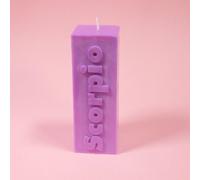 Flamingo Candles Scorpio Zodiac Block Pillar Candle in Purple Flamingo Candles Purple