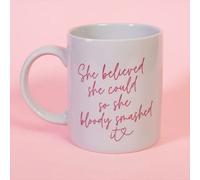 Flamingo Candles She Believed She Could So She Bloody Smashed It Mug in Metallic Gold Flamingo Candles Metallic Gold